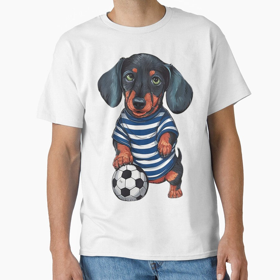 Cute Puppy Soccer Player by likbatonboot - Adult & Kids T-Shirts, Sweatshirts & Hoodies apparel design preview 1