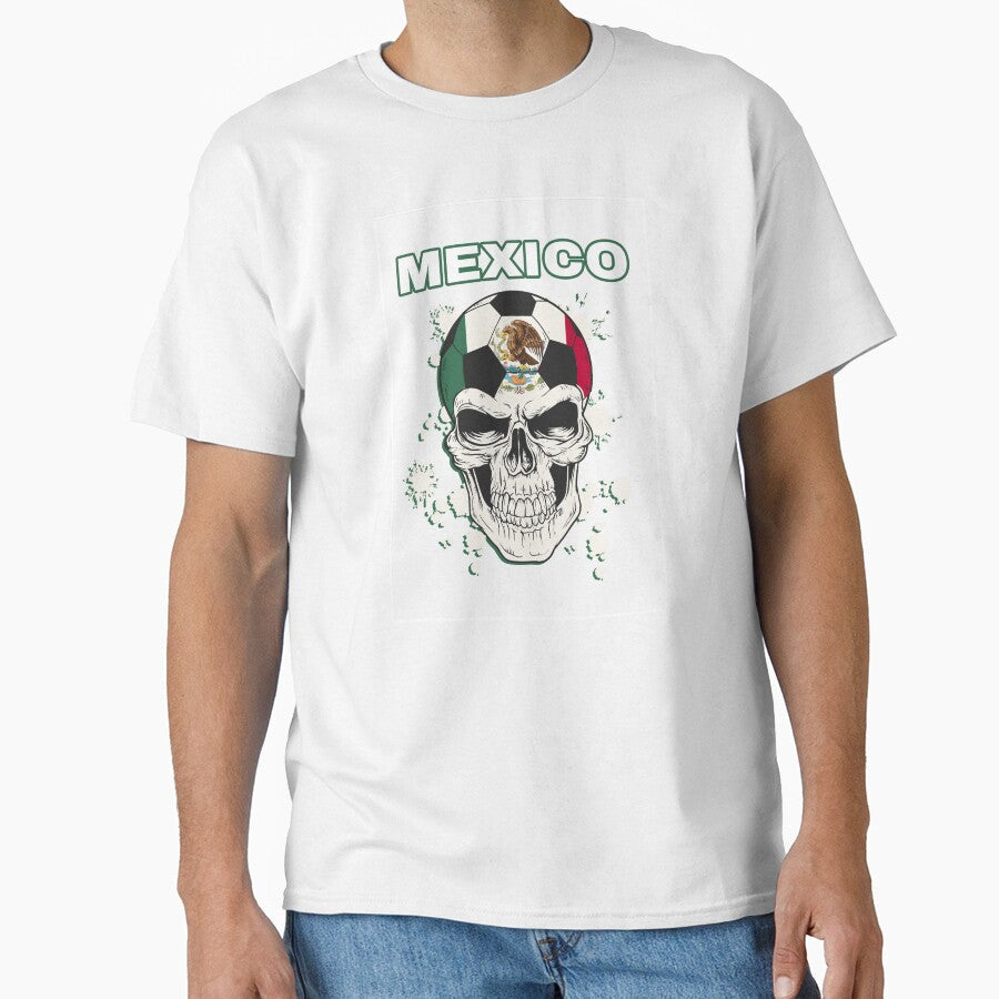 Mexican Soccer Player Mexico Football Skull by - Adult & Kids T-Shirts, Sweatshirts & Hoodies apparel design preview 1