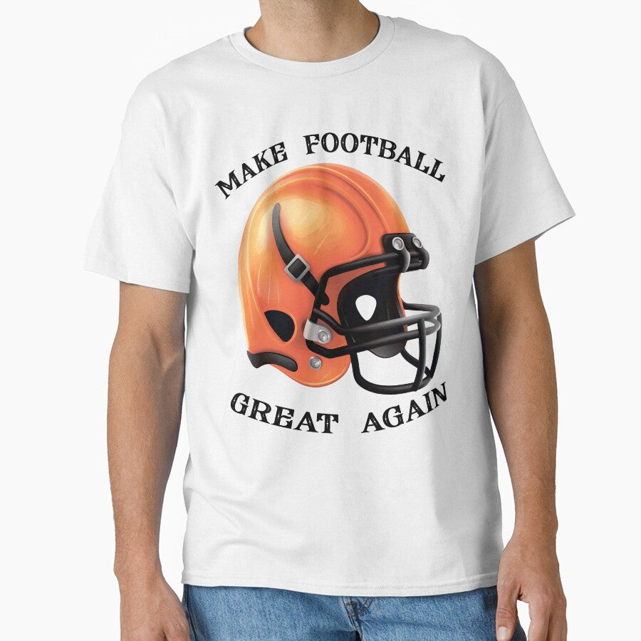 Orange Footbal Helmet: Make Football Great Again by - Adult & Kids T-Shirts, Sweatshirts & Hoodies apparel design preview 1
