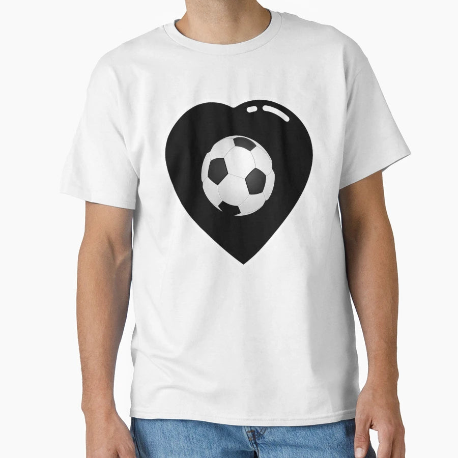 Soccer Football Black Heart T-Shirt - Streetwear Style Unisex - T-Shirt, Sweatshirt, Hoodie