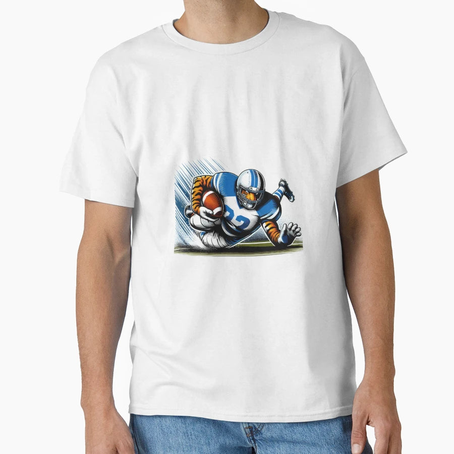 American Football Tiger Player Defense T-Shirt - Trendy Graphic for Adults - T-Shirt, Sweatshirt, Hoodie