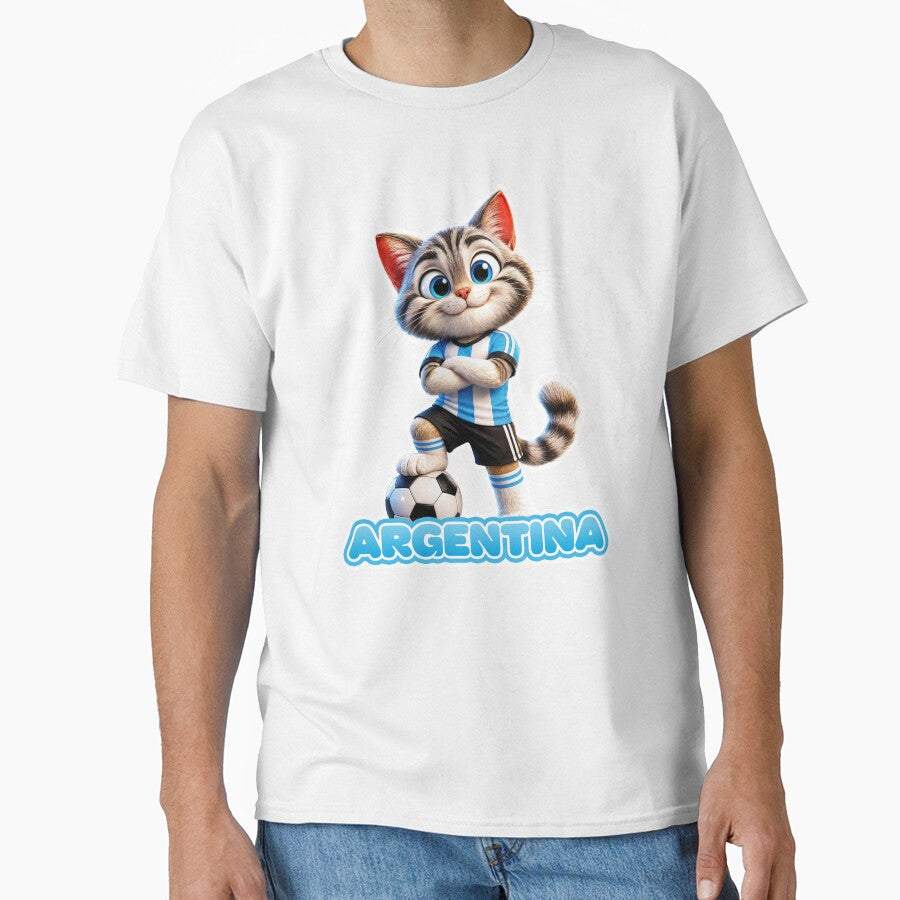 Sticker Decal Argentina Cat Soccer Spirit by - Adult & Kids T-Shirts, Sweatshirts & Hoodies apparel design preview 1