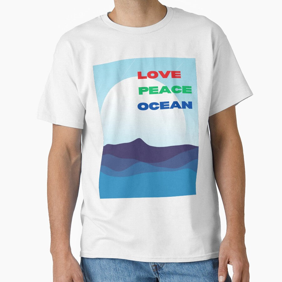 Love peace ocean design by E Khaas - Adult & Kids T-Shirts, Sweatshirts & Hoodies apparel design preview 1