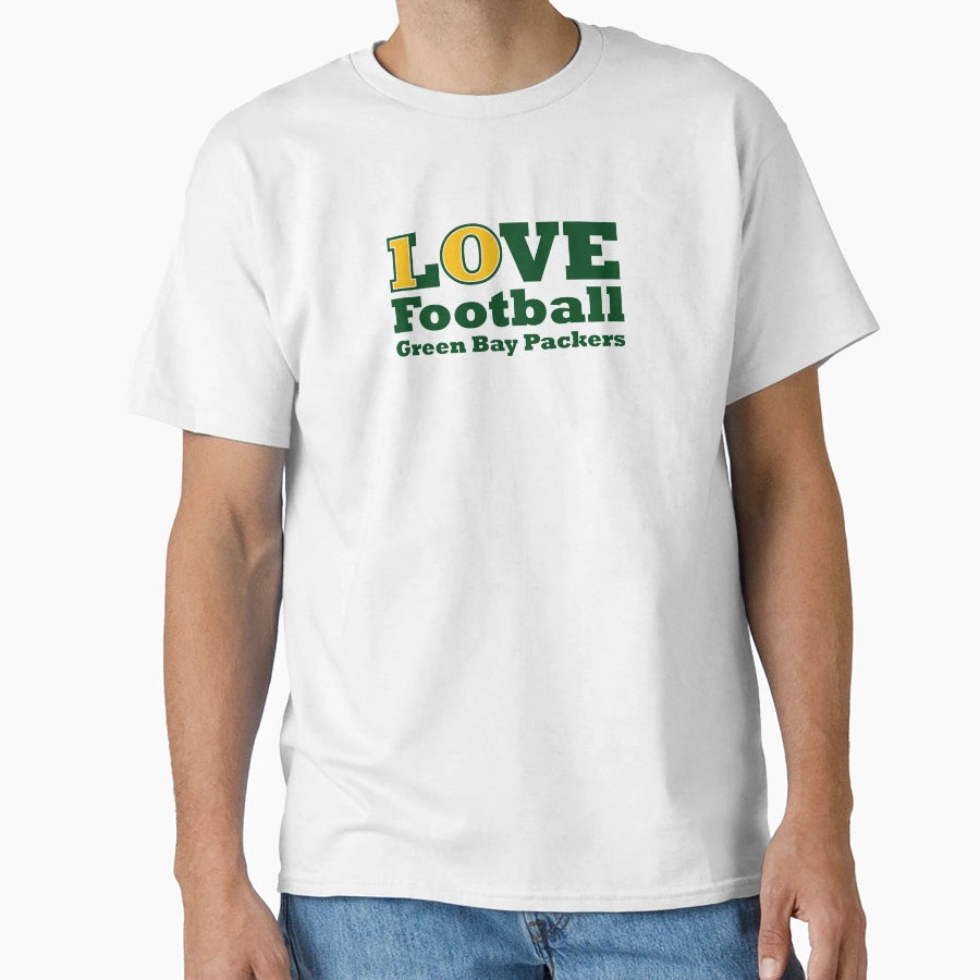 Love Football Green Bay Packers 10 T-Shirt - Custom Art Print Men Women - T-Shirt, Sweatshirt, Hoodie