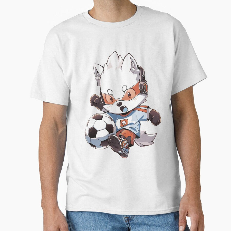 Cute fox soccer player by javierparra - Adult & Kids T-Shirts, Sweatshirts & Hoodies apparel design preview 1