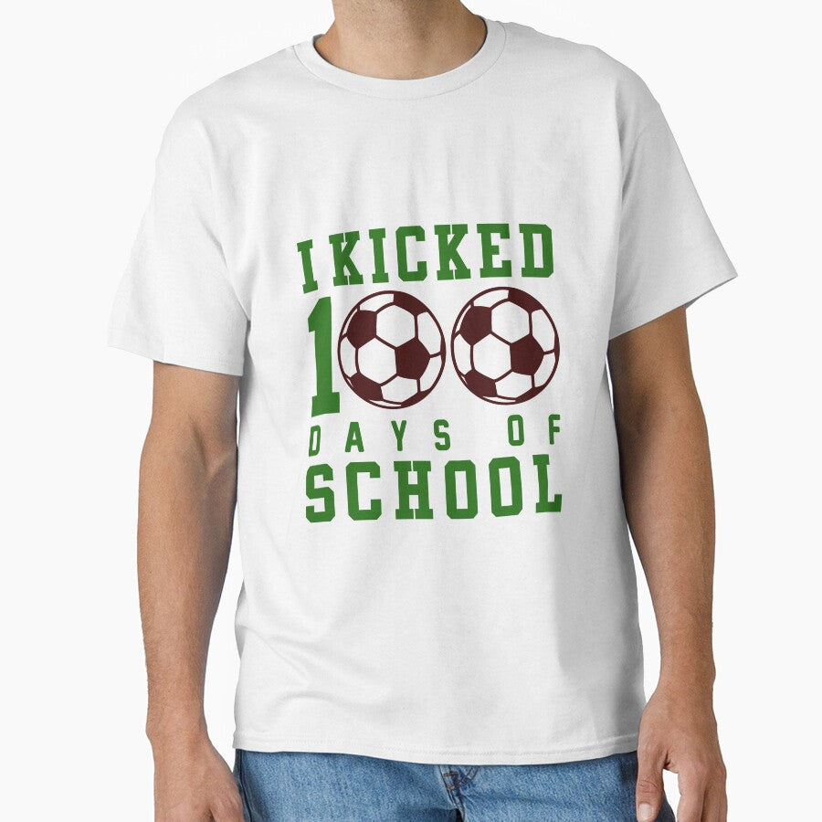 I Kicked 100 Days Of School Soccer by Smix Pixels - Adult & Kids T-Shirts, Sweatshirts & Hoodies apparel design preview 1