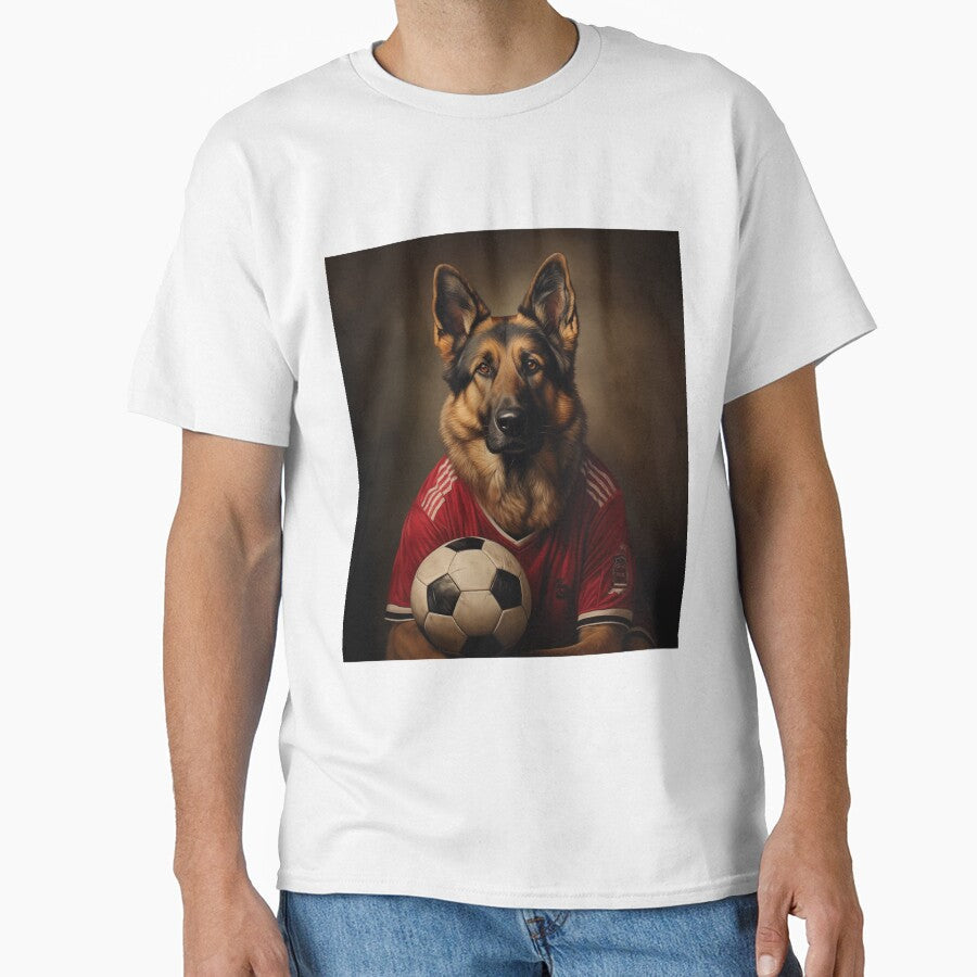 German Shepherd Football (Soccer) Player by - Adult & Kids T-Shirts, Sweatshirts & Hoodies apparel design preview 1