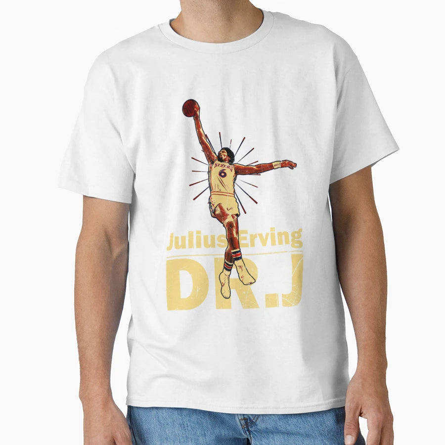 Dr J Julius Erving Old School Dunk D T-Shirt - Aesthetic Graphic Men Women - T-Shirt, Sweatshirt, Hoodie