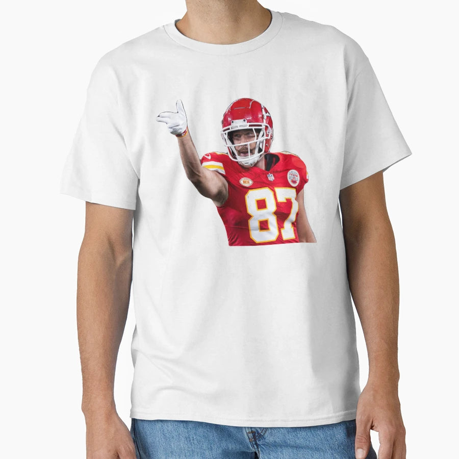 Travvy Kelce Finger Pew T-Shirt - Minimalist Print for Adults - T-Shirt, Sweatshirt, Hoodie