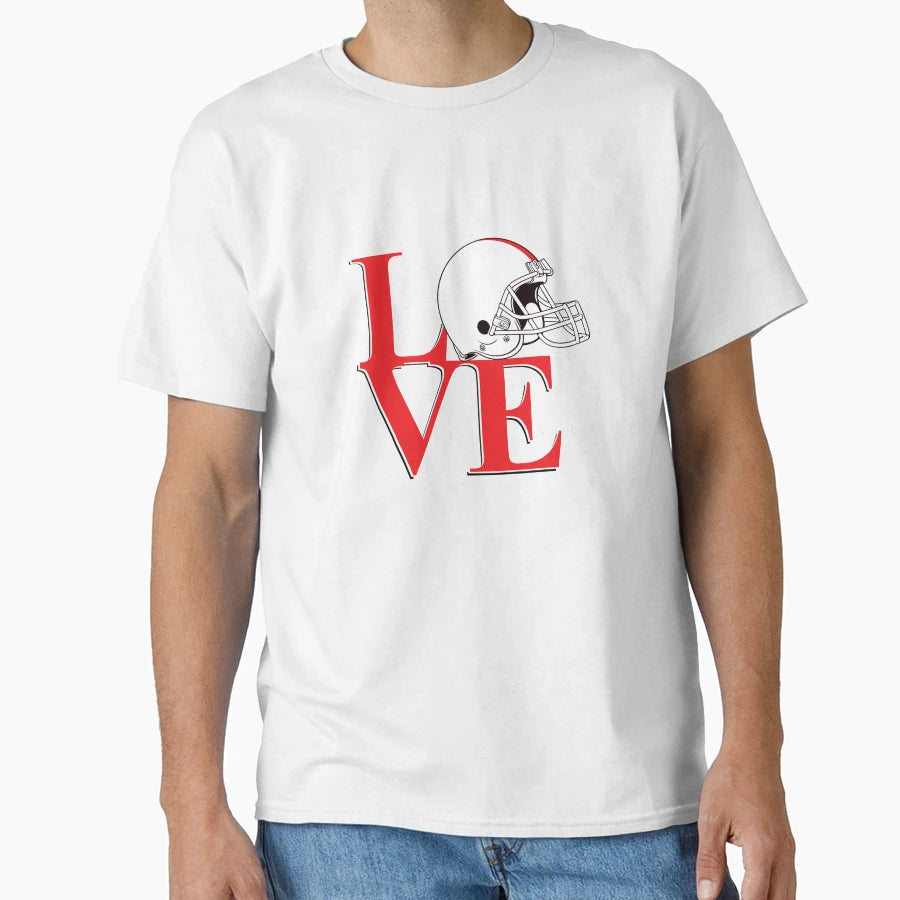Love Football Red Black Digital Art T-Shirt - Graphic Print Unisex - T-Shirt, Sweatshirt, Hoodie