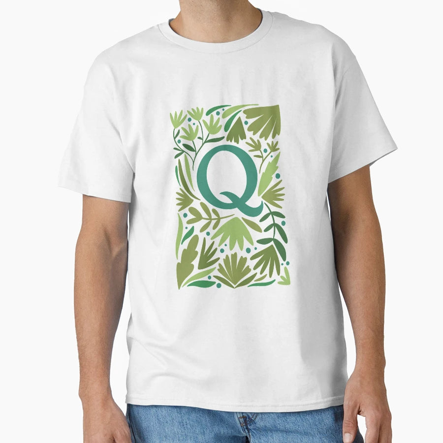 Q Monogram Floral Motifs T-Shirt - Casual Everyday Wear Unisex - T-Shirt, Sweatshirt, Hoodie