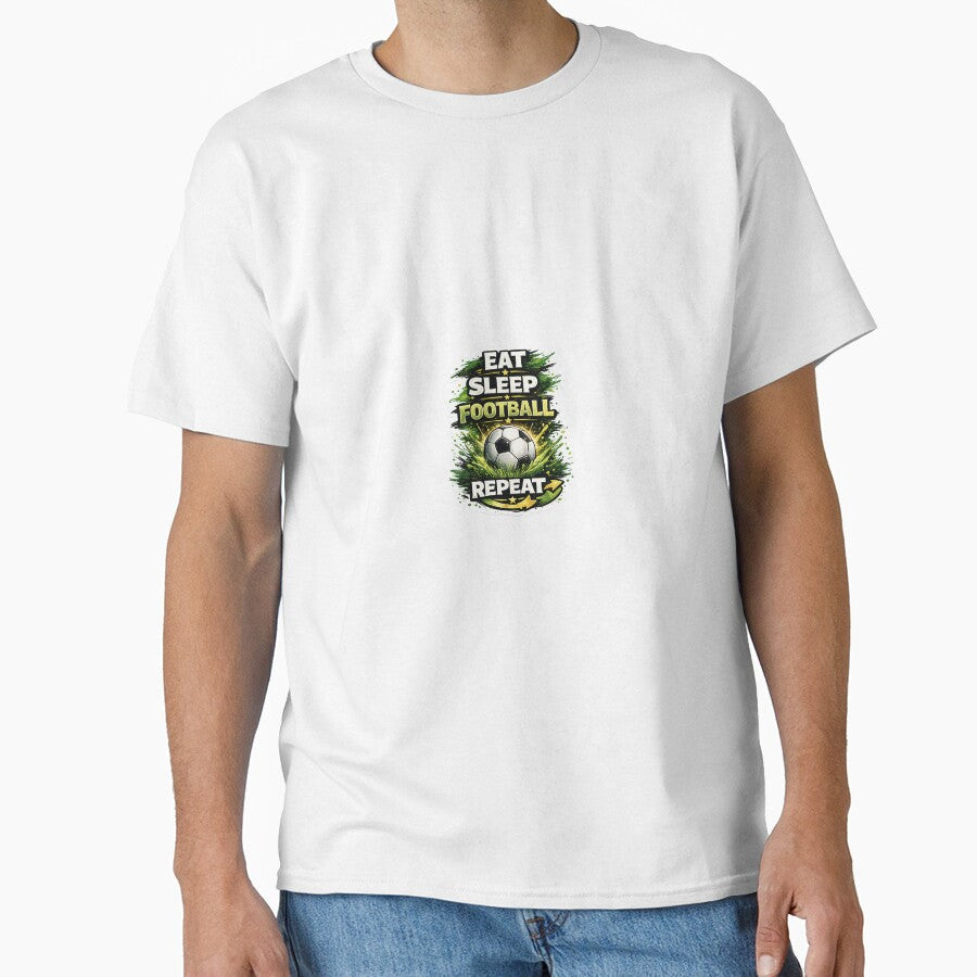 Eat Sleep Football Repeat Sticker Soccer Lover Gift - Adult & Kids T-Shirts, Sweatshirts & Hoodies apparel design preview 1