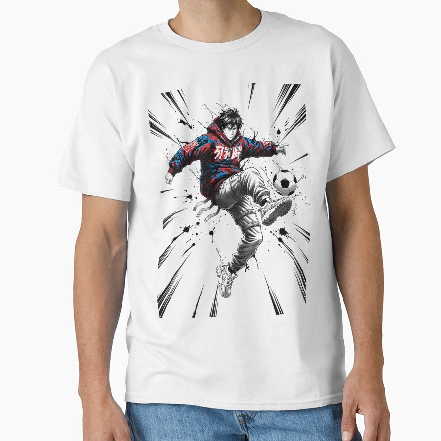 Anime Manga Soccer Striker Dynamic T-Shirt - Custom Art Print Men Women - T-Shirt, Sweatshirt, Hoodie