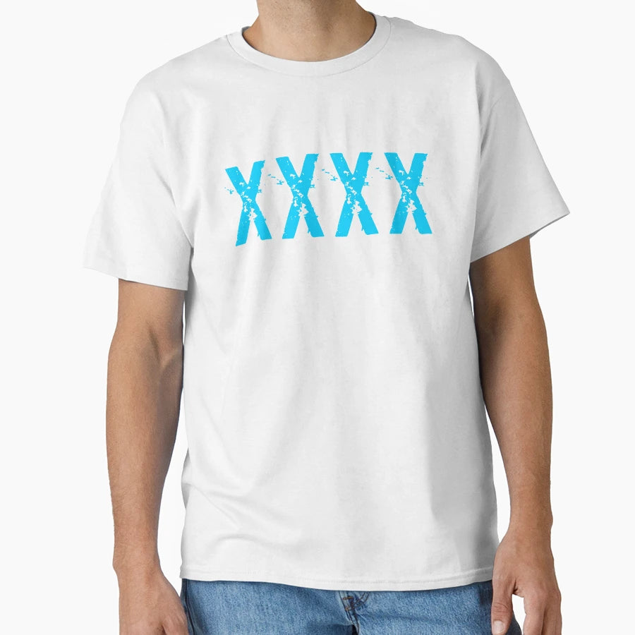 Xxxx Light Blue Text T-Shirt - Custom Art Print Unisex - T-Shirt, Sweatshirt, Hoodie