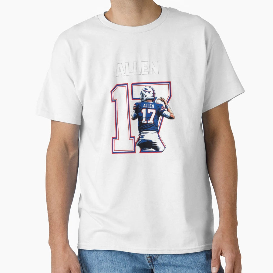 JA Bold Buffalo Number 17 Football T-Shirt - Streetwear Style for Adults - T-Shirt, Sweatshirt, Hoodie