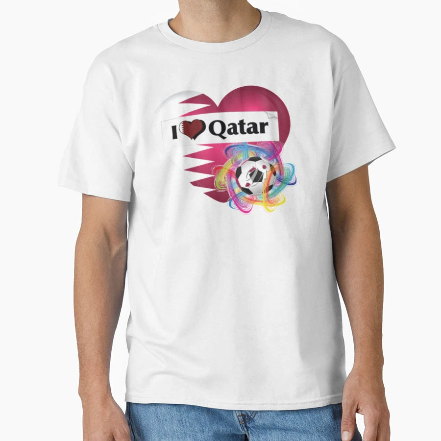 Qatar I Love T-Shirt - Minimalist Print Unisex - T-Shirt, Sweatshirt, Hoodie