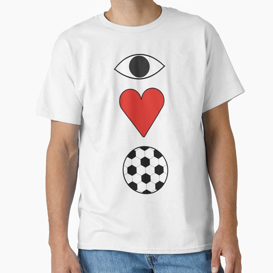 Eye Heart Soccer T-Shirt - Aesthetic Graphic Men Women - T-Shirt, Sweatshirt, Hoodie