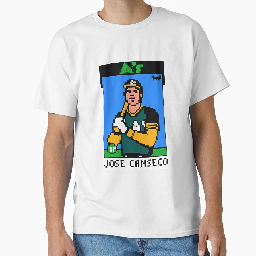 Jose Canseco Oakland As Pixel Baseball T-Shirt - Trendy Graphic for Adults - T-Shirt, Sweatshirt, Hoodie