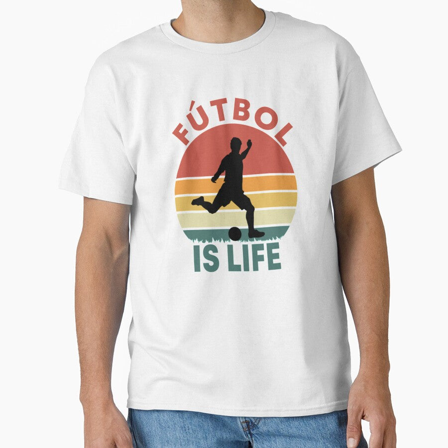 Futbol Is Life Retro Vintage by KatieInBay - Adult & Kids T-Shirts, Sweatshirts & Hoodies apparel design preview 1