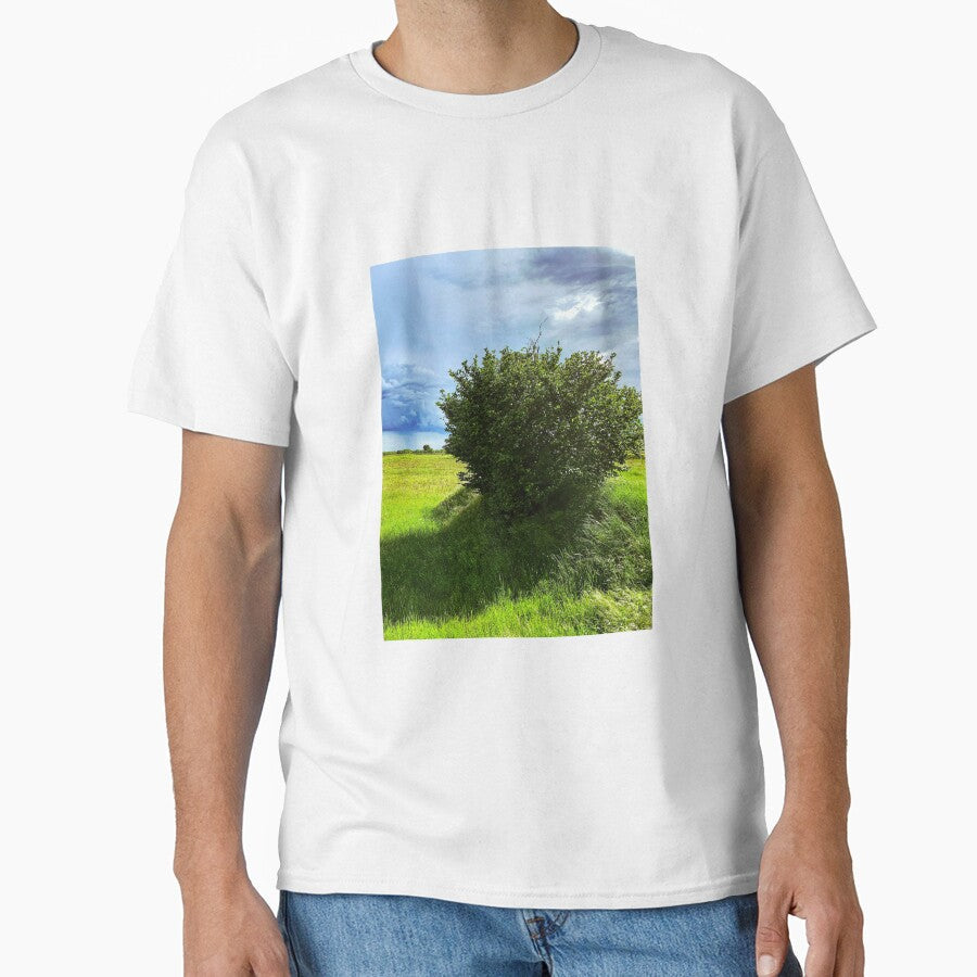 Nature Green Grass Tree Sky Clouds Italian Landscape - Adult & Kids T-Shirts, Sweatshirts & Hoodies apparel design preview 1