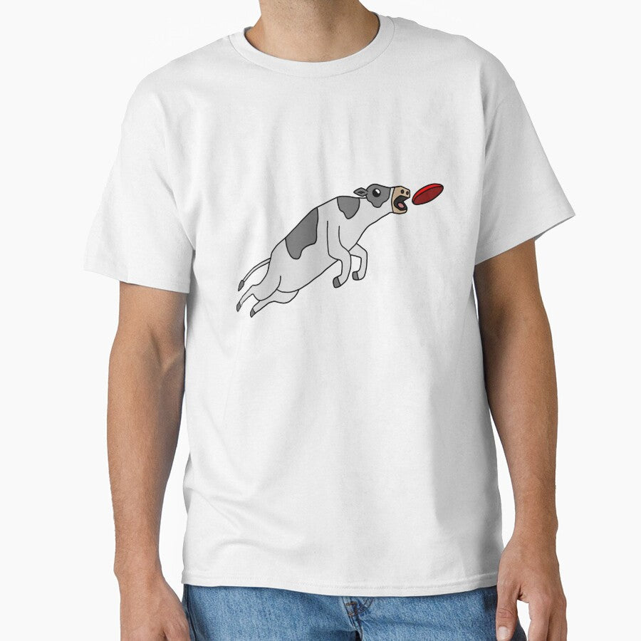 Cow catching frisbee by BeefHamPoultry - Adult & Kids T-Shirts, Sweatshirts & Hoodies apparel design preview 1
