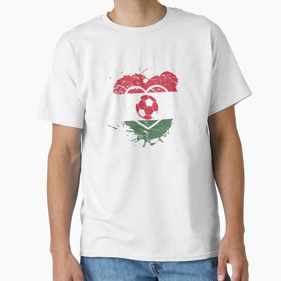 Hungary Football Heart Magyarorszag T-Shirt - Aesthetic Graphic for Adults - T-Shirt, Sweatshirt, Hoodie