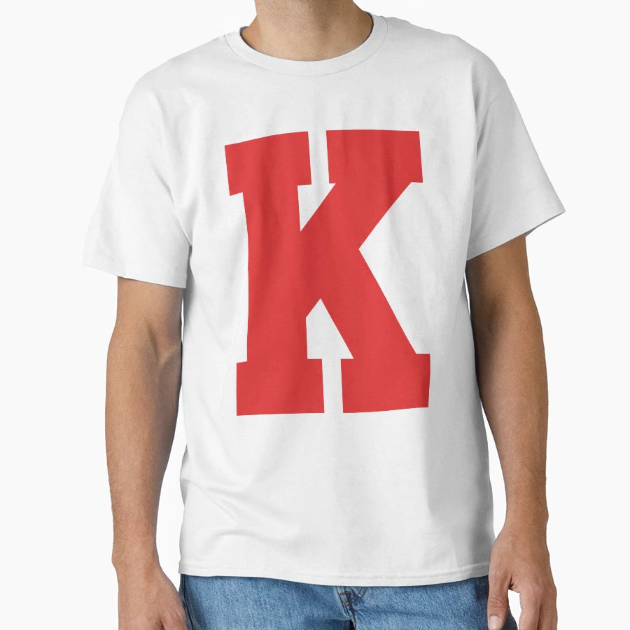 Alphabet Red K Sports Letter K T-Shirt - Trendy Graphic for Adults - T-Shirt, Sweatshirt, Hoodie
