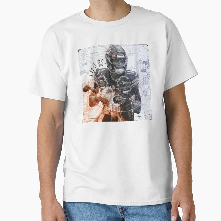 Justin Fields T-Shirt - Custom Art Print Unisex - T-Shirt, Sweatshirt, Hoodie