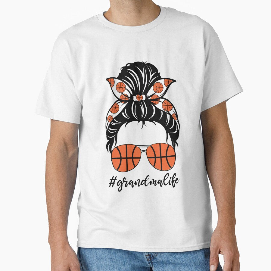 Basketball Grandma Life Messy Bun by clothesy7 - Adult & Kids T-Shirts, Sweatshirts & Hoodies apparel design preview 1