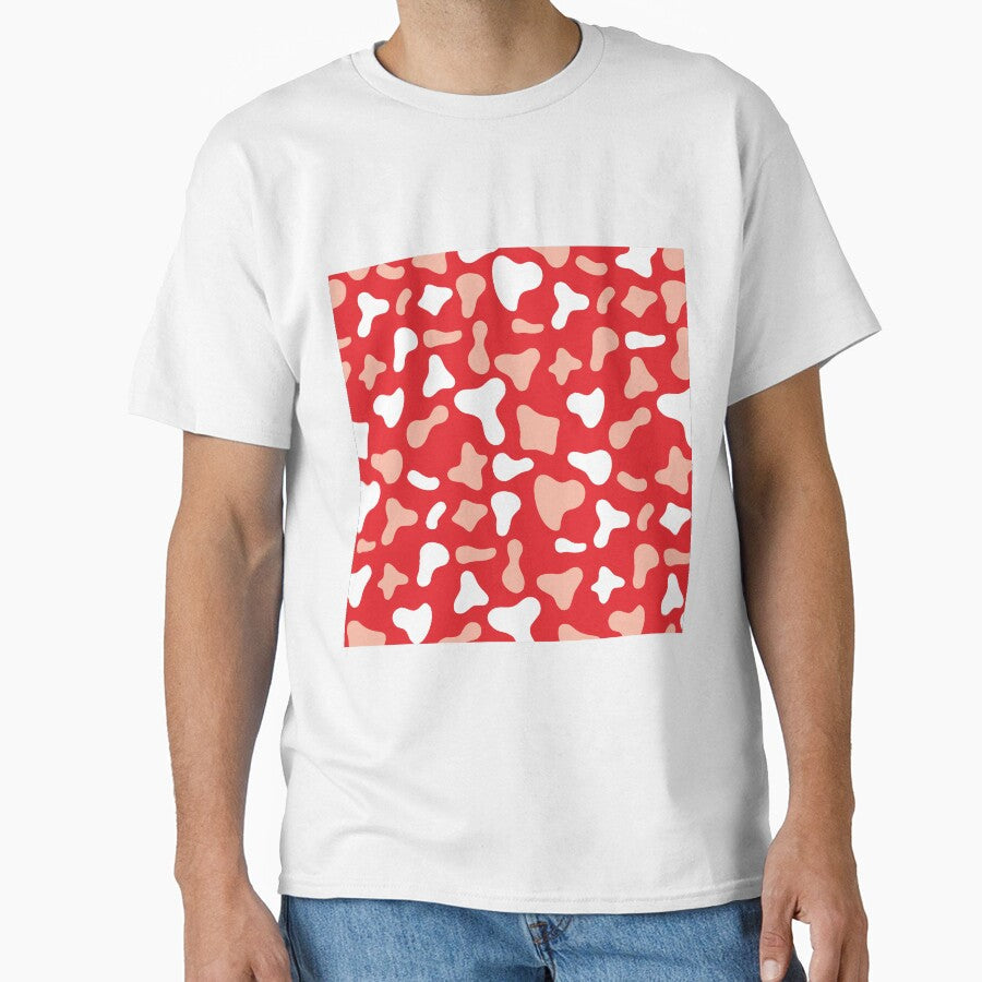 Pink White Cow Pattern on Red Holstein by - Adult & Kids T-Shirts, Sweatshirts & Hoodies apparel design preview 1