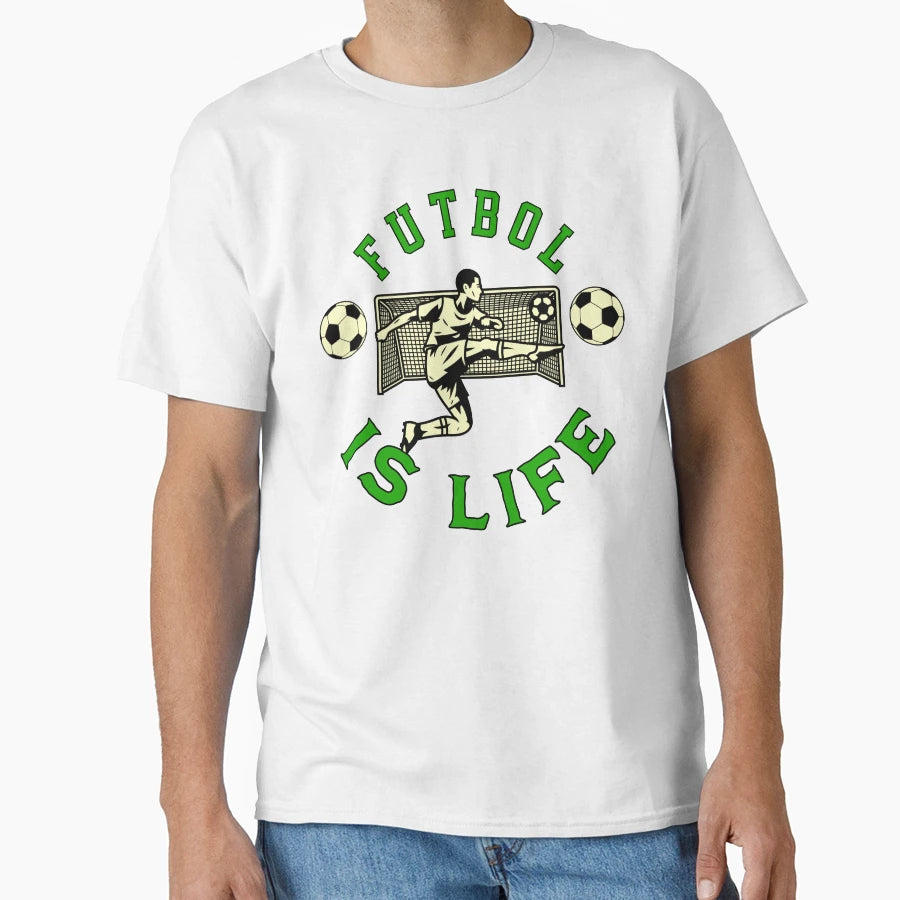 Futbol Is Life Striker T-Shirt - Custom Art Print for Adults - T-Shirt, Sweatshirt, Hoodie