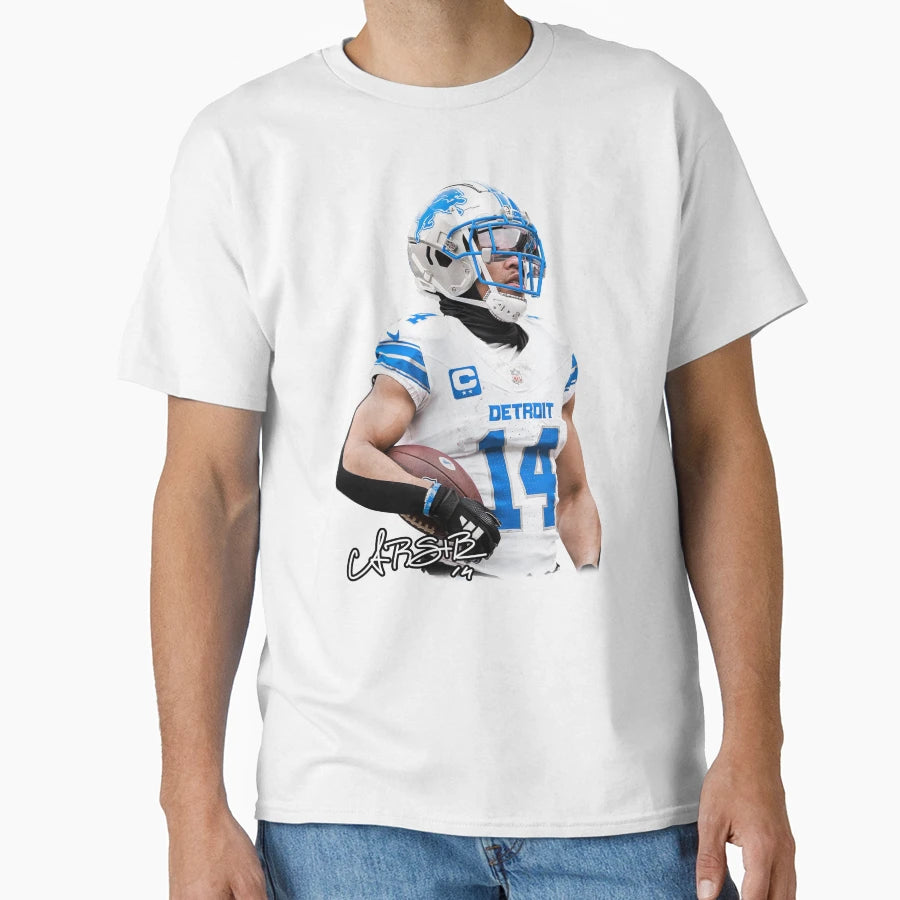 Amon Ra St Brown Football T-Shirt - Minimalist Print for Adults - T-Shirt, Sweatshirt, Hoodie
