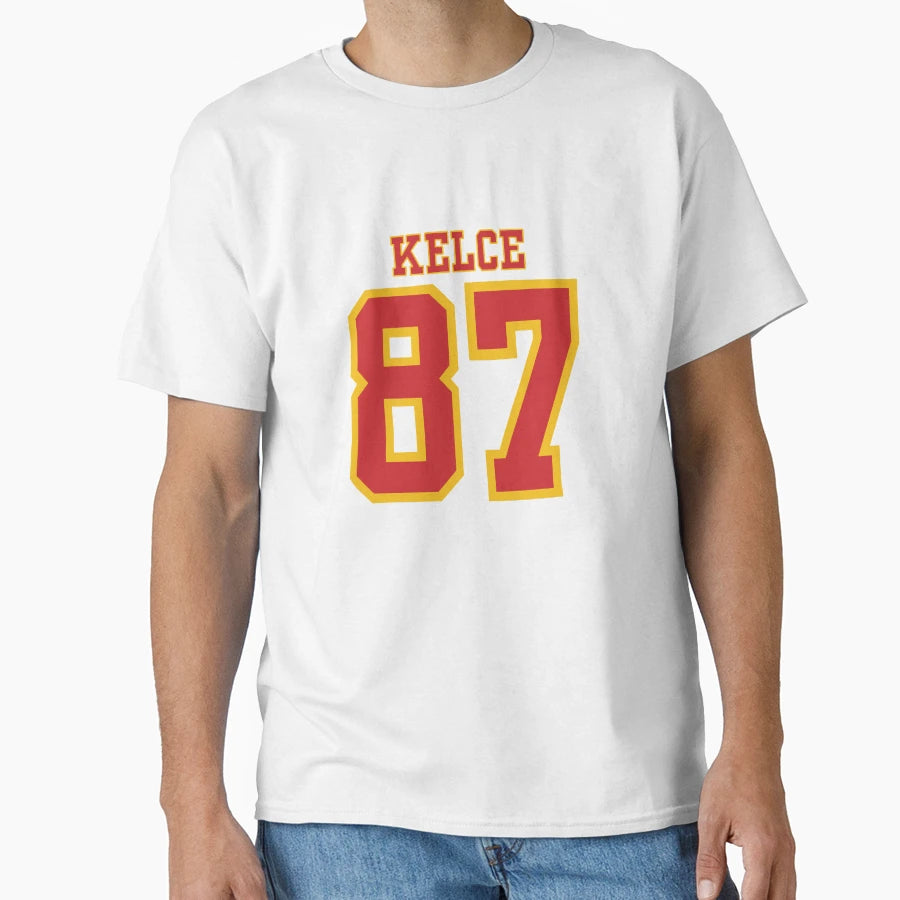 Kelce 87 Jersey Nfl Chiefs T-Shirt - Fun Novelty Design for Adults - T-Shirt, Sweatshirt, Hoodie