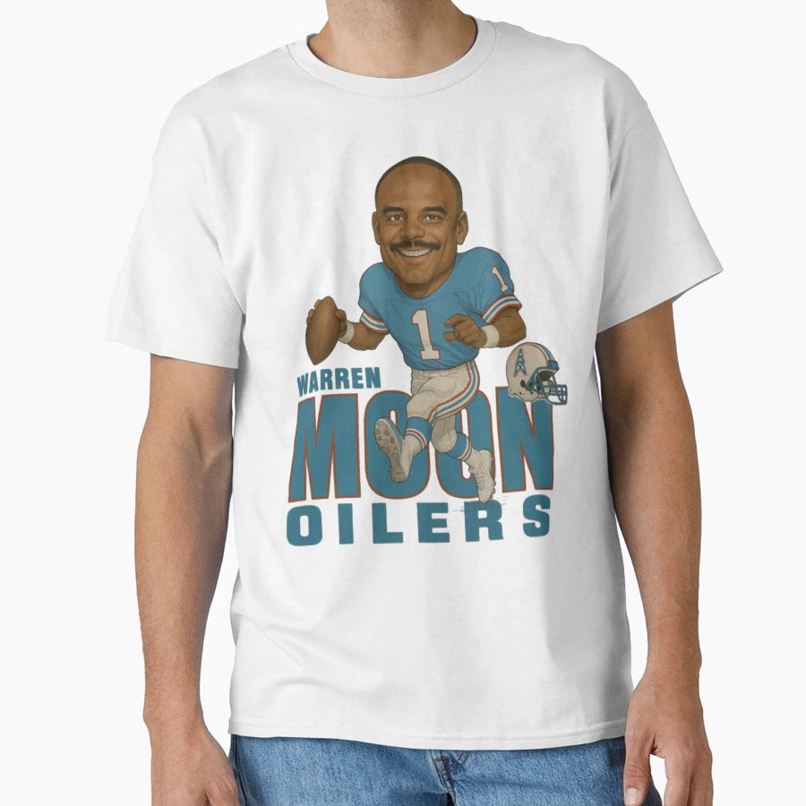 Warren Moon Houston Oilers Caricature T-Shirt - Unique Graphic Unisex - T-Shirt, Sweatshirt, Hoodie