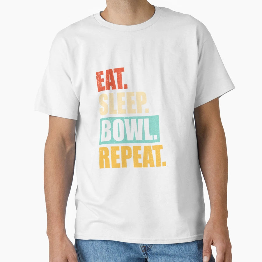 Eat Sleep Bowl Repeat Funny Bowling T-Shirt - Unique Graphic for Adults - T-Shirt, Sweatshirt, Hoodie