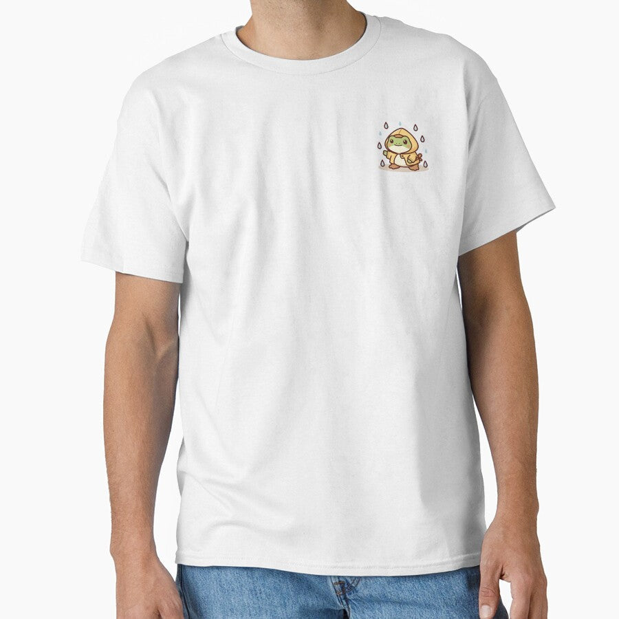 Kawaii Frog in a Raincoat Cute Rain, Yellow by Evian - Adult & Kids T-Shirts, Sweatshirts & Hoodies apparel design preview 1