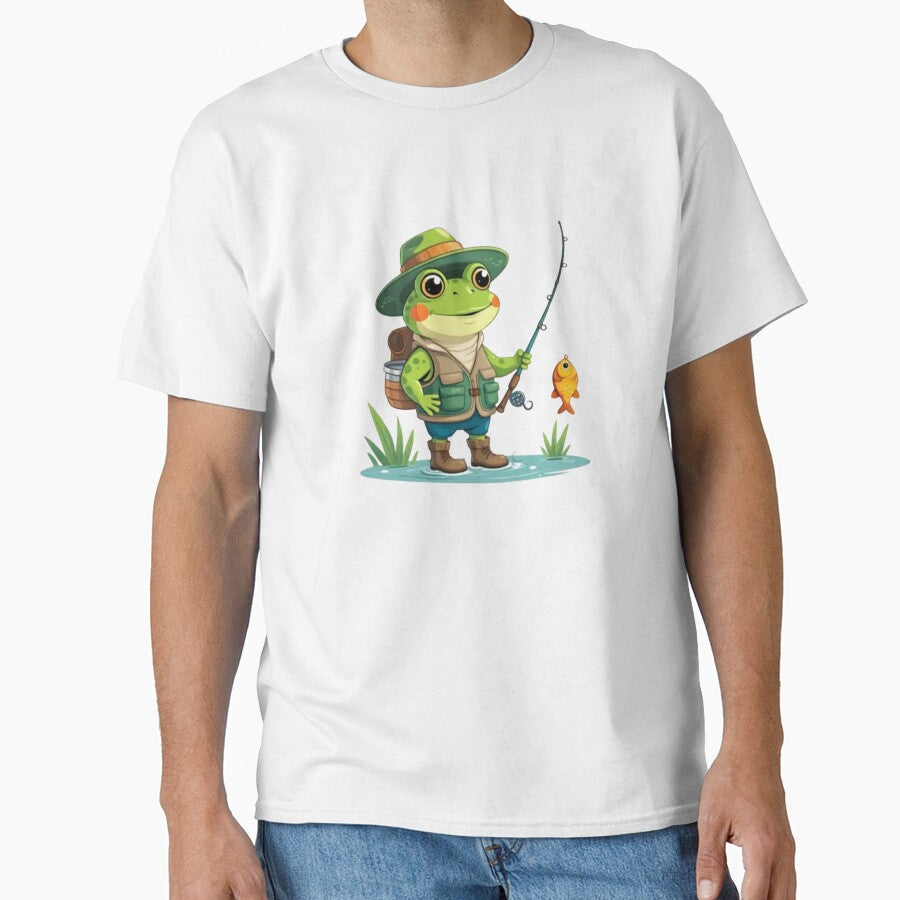Frog fishing by Gokuxtreme - Adult & Kids T-Shirts, Sweatshirts & Hoodies apparel design preview 1