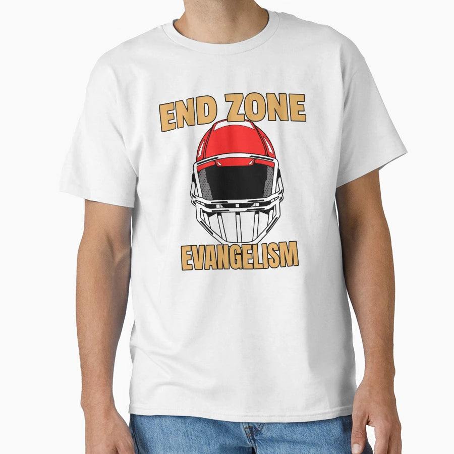 End Zone Evangelism Red Football T-Shirt - Novelty Apparel for Adults - T-Shirt, Sweatshirt, Hoodie