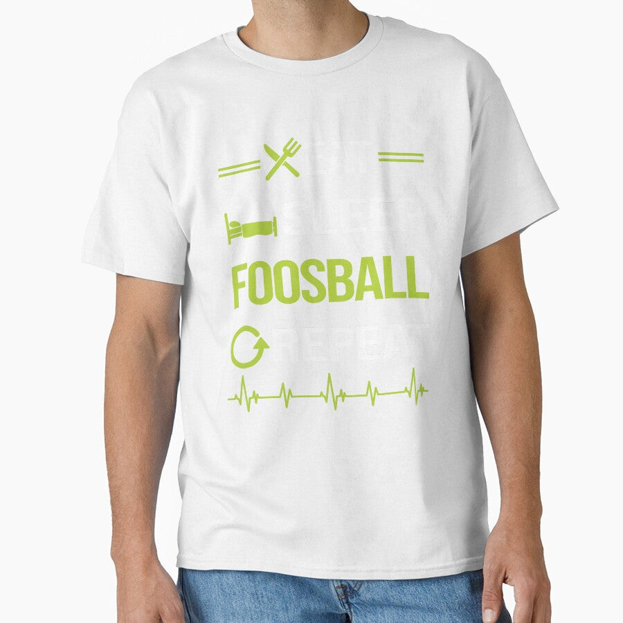 Funny Eat Sleep Repeat Foosball by HappyTshirt1239 - Adult & Kids T-Shirts, Sweatshirts & Hoodies apparel design preview 1