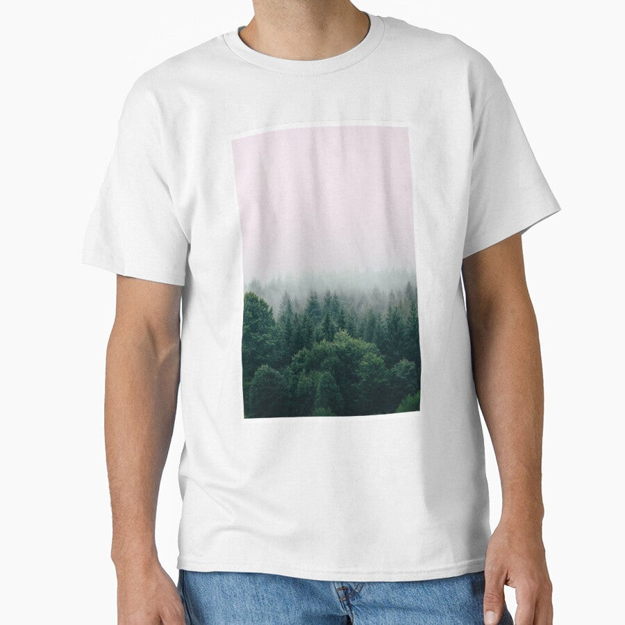 Green Forest Trees Mist Photographic Print by - Adult & Kids T-Shirts, Sweatshirts & Hoodies apparel design preview 1