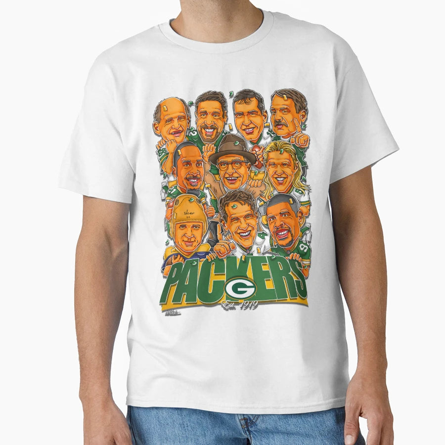 Green Bay Packers Greatest Players T-Shirt - Fun Novelty Design for Adults - T-Shirt, Sweatshirt, Hoodie