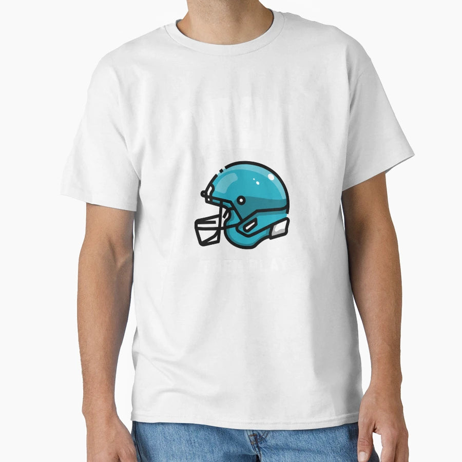 Pray Then Play Blue Football Helmet T-Shirt - Fun Novelty Design Men Women - T-Shirt, Sweatshirt, Hoodie