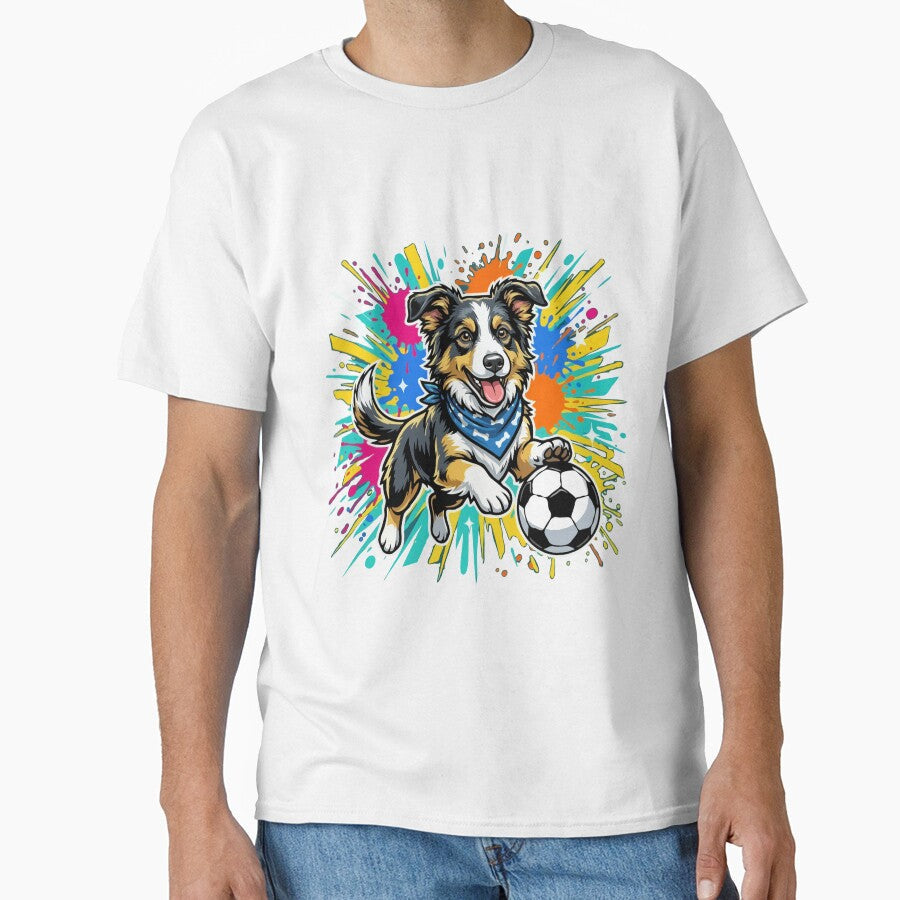 Border Collie Soccer Dog Cute Football Puppy Gift for - Adult & Kids T-Shirts, Sweatshirts & Hoodies apparel design preview 1