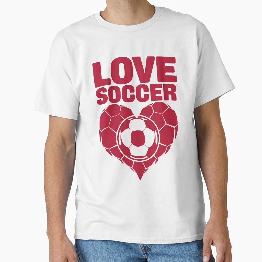 Love Soccer T-Shirt - Minimalist Print for Adults - T-Shirt, Sweatshirt, Hoodie