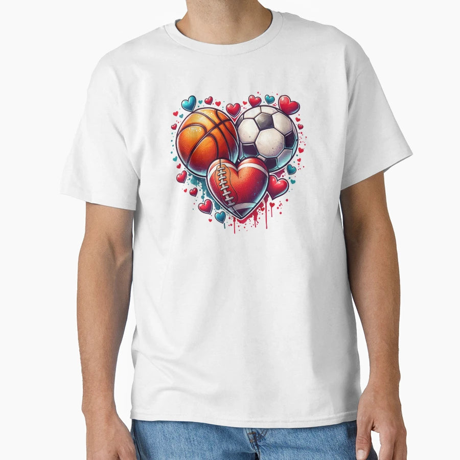 Valentines Day Sports T-Shirt - Aesthetic Graphic Men Women - T-Shirt, Sweatshirt, Hoodie