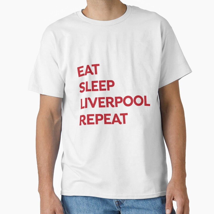 Liverpool eat sleep repeat by TillyMoss - Adult & Kids T-Shirts, Sweatshirts & Hoodies apparel design preview 1