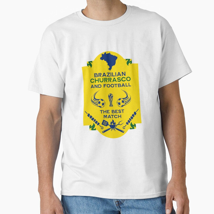 Brazilian Churrasco BBQ Football Party by - Adult & Kids T-Shirts, Sweatshirts & Hoodies apparel design preview 1