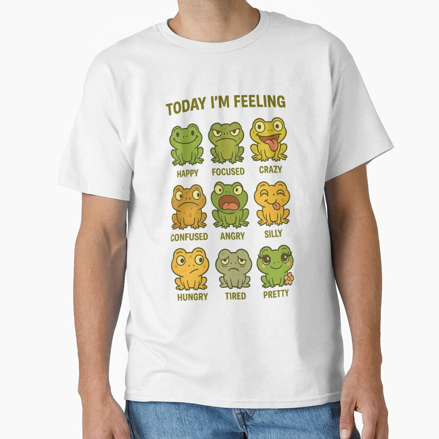 Frog Emotions Today Im Feeling by Roman-Designer - Adult & Kids T-Shirts, Sweatshirts & Hoodies apparel design preview 1