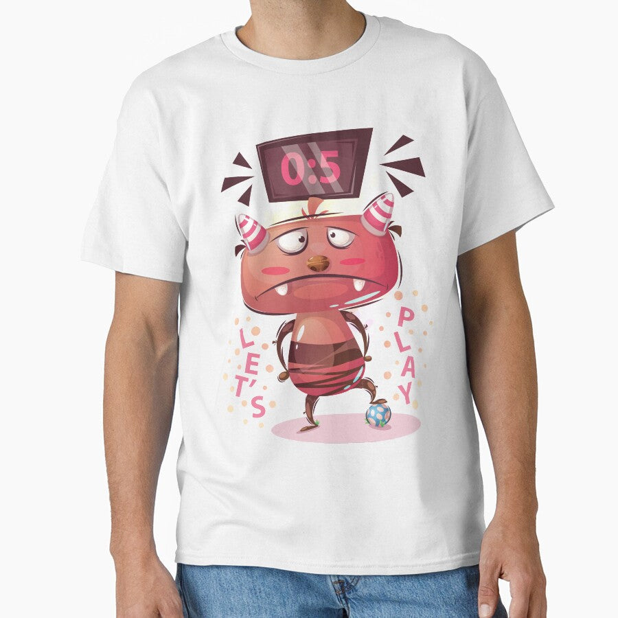 Pink Monster Let's Play Soccer by ProjectX23 - Adult & Kids T-Shirts, Sweatshirts & Hoodies apparel design preview 1