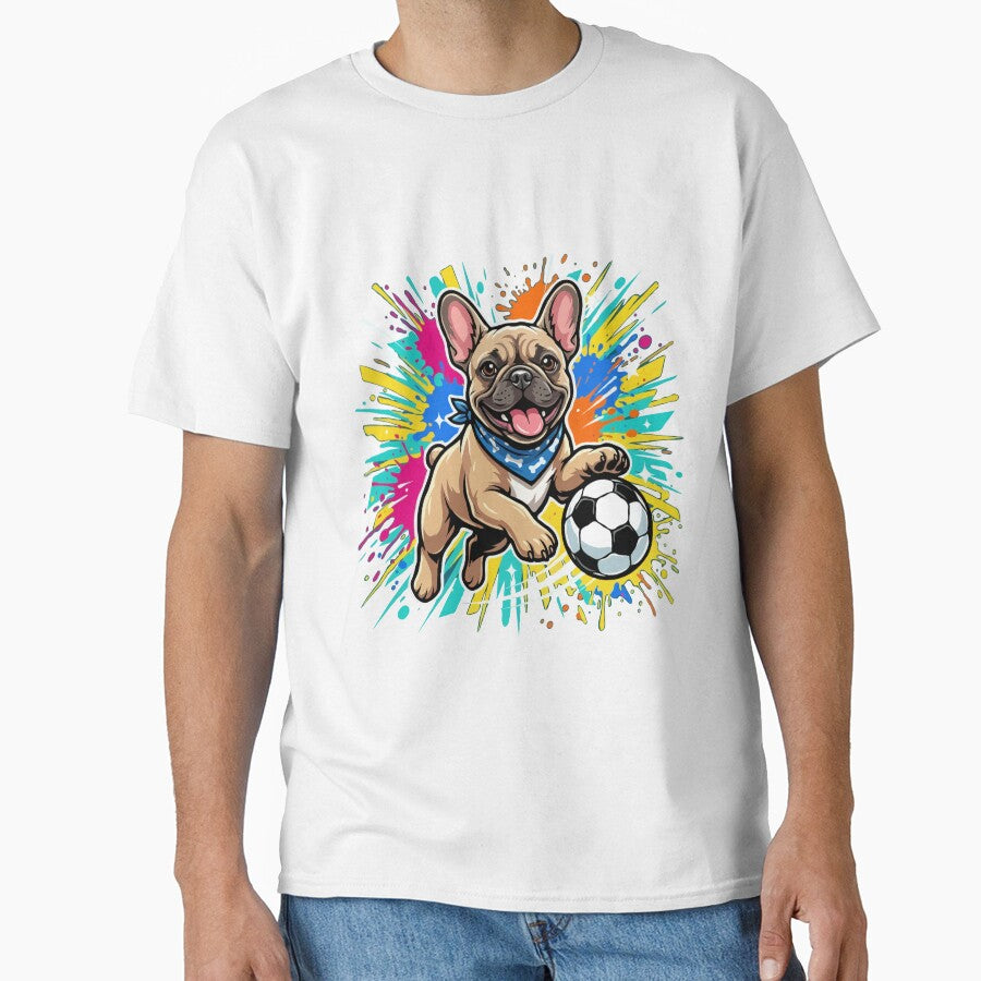 French Bulldog Soccer Dog Cute Football Puppy Gift - Adult & Kids T-Shirts, Sweatshirts & Hoodies apparel design preview 1